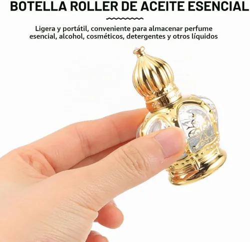 Vista 7 de Housoutil - Botella enrollable de vidrio de aceite esencial de 0.3 fl oz, 10 botellas de perfume vintage recargables, dispensador de vidrio