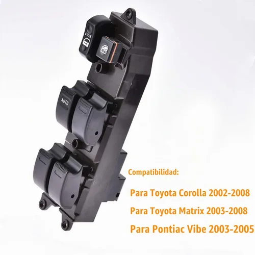 Vista 2 de Botón de interruptor de ventana eléctrica de reemplazo para lado del conductor delantero para Toyota Corolla 2002-2008 para Toyota Matrix 2003-2008