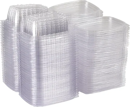 Vista 11 de ECO PRODUCTS Contenedores de delicatessen compostables de 8oz transparentes rectangulares con tapas, paquete de 100, para preparación de comidas