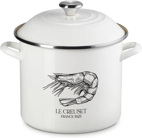 Vista 37 de Le Creuset - Olla tradicional esmaltada en acero, 12 cuartos de galón, Oliva con pomos de acero inoxidable