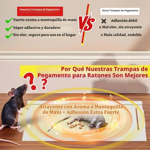 Vista 3 de Qualirey Paquete de 10 trampas adhesivas para ratones, tablero de pegamento para mouse Pro Strength para interiores para el hogar, trampas
