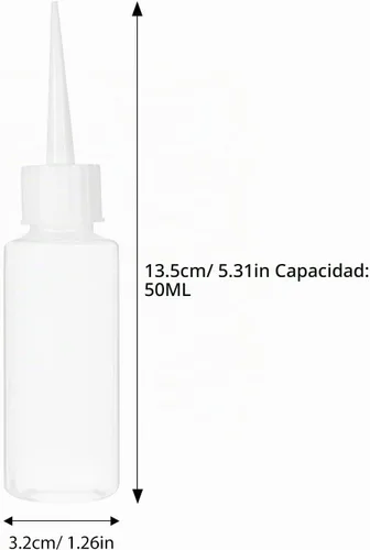 Vista 4 de EXCEART - Paquete de 4 botellas de plástico para apretar, botella dispensadora de pegamento con punta fina para pegamento líquido, pintura