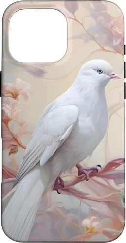 Vista 19 de Funda para iPhone 12 Pro Max Dove of Peace White Dove Pink Floral