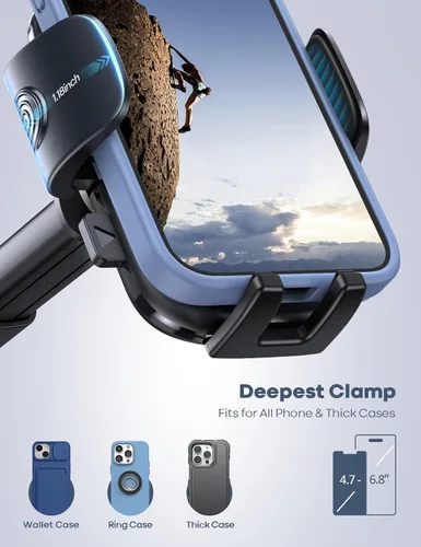 Vista 2 de Lamicall Soporte de teléfono para automóvil - [Ventosa de grado militar más fuerte] Soporte de teléfono con rotación de 360° para tu automóvil