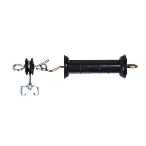 Vista 3 de Anclajes de manija de puerta de poste en T eléctrico de granja con doble gancho, acero galvanizado con tornillos fáciles, aisladores de poste en T