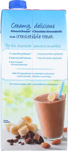 Vista 4 de Blue Diamond Almond Breeze - Leche de almendras sin azúcar, chocolate, 32 onzas líquidas (paquete de 2)