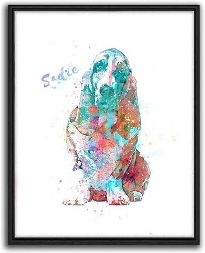Vista 24 de Personal-Prints Regalo de arte personalizado para pared de perro, impresión artística moderna personalizada única de estilo acuarela La raza