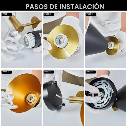 Vista 2 de WILON Juego de dos apliques de pared dorados y negros, lámpara de pared moderna de granja, lámpara de pared industrial para interiores, para baño