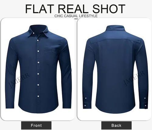 Vista 9 de JMIERR Camisa de vestir de manga larga con botones y lino de algodón para hombre