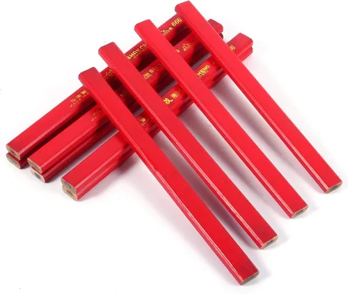 Vista 6 de Raguso 10 unidades por paquete de lápices de carpintero de plomo duro de 6.890 in, lápiz rojo para carpintería para constructor, juego