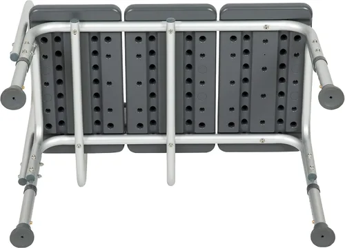 Vista 14 de Flash Furniture HERCULES Series - Banco de transferencia de baño y ducha gris ajustable con capacidad de 300 libras con respaldo y brazo lateral