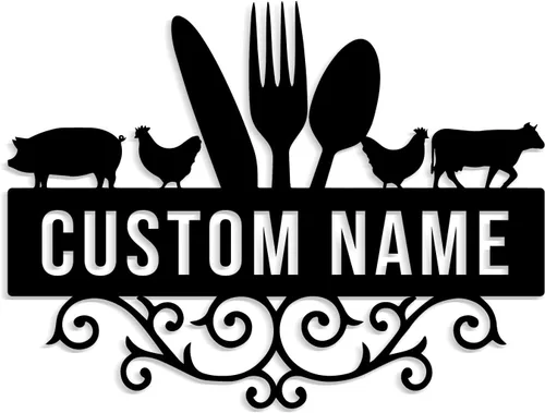 Vista 9 de Letrero de nombre de cocina personalizado, decoración de pared de metal, letrero de metal personalizado para cocina, decoración de pared de cocina