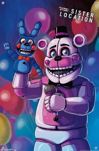 Vista 4 de Póster de pared de Five Nights at Freddy's: Sister Location - Funtime Freddy con alfileres