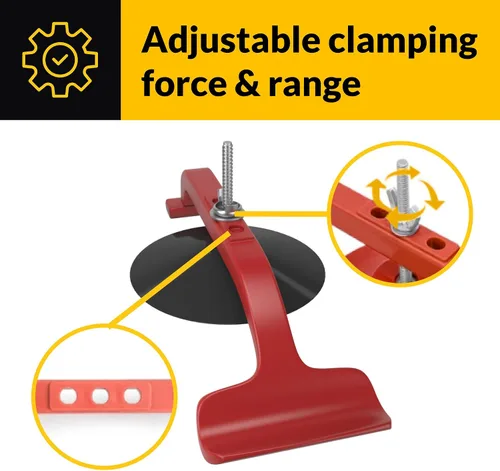 Vista 4 de Suck N Clamp Abrazadera ajustable para tazas, material de acrilonitrilo butadieno estireno, 7-1/8 pulgadas de largo, 3-3/8 pulgadas de diámetro