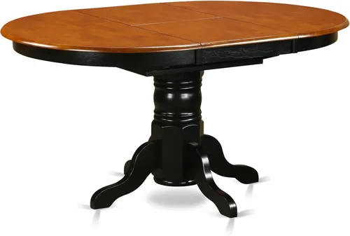 Vista 3 de East West Furniture AVAT5-BLK-C - Juego de mesa de comedor de 5 piezas para 4 personas, incluye una mesa de cocina ovalada con hojas de mariposa y 4