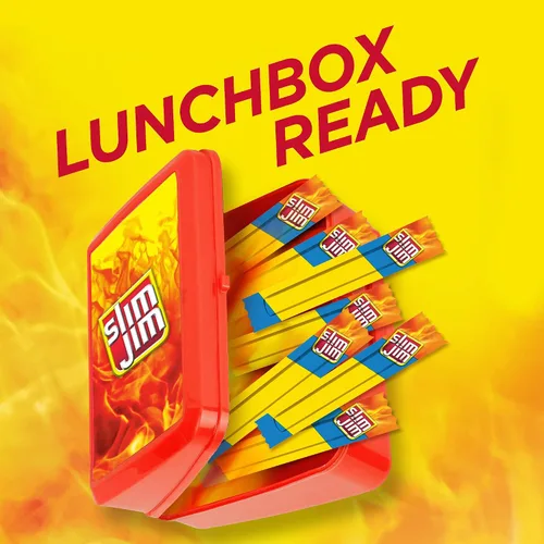 Vista 5 de Slim Jim Palitos de carne ahumada, sabor suave, 6g de proteína por porción, tamaño de aperitivo, relleno de calcetines, 0.28 onzas (14 unidades)