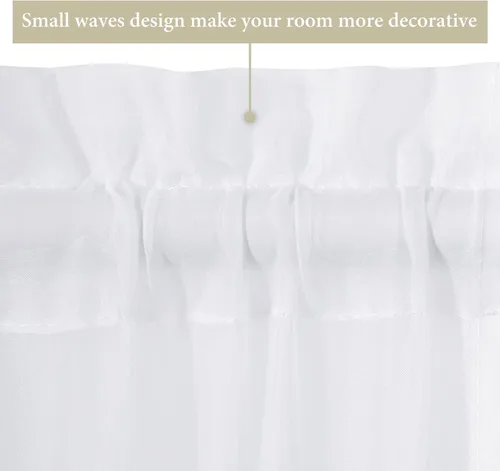 Vista 64 de MIULEE Cortinas Transparentes Laterales para Puerta Francesa con Filtrado de Luz, Tratamiento de Ventana, 2 Paneles de 25 x 40 Pulgadas con Beige