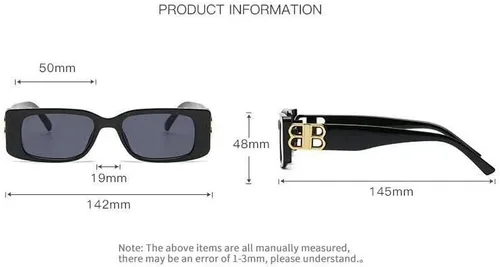 Vista 7 de Gafas de sol cuadradas rectangulares pequeñas Y2K de 5 piezas a granel para mujer UV400, Negro