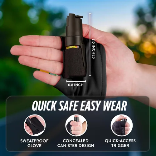 Vista 3 de Guard Dog Security Spray de Pimienta para Autodefensa, Rango de 16 pies, Manga de Mano Oculta, Resistente al Sudor, Acceso Rápido y Protección