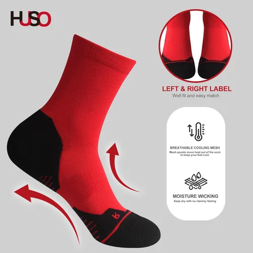 Vista 5 de HUSO Performance - Calcetines deportivos de compresión para hombre y mujer, 1,2,3,4,6 pares