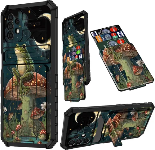 Vista 90 de Funda para Samsung A13 5G, Galaxy A13 5G con tarjetero desmontable atril resistente a prueba de golpes funda protectora para Samsung Galaxy A13 Gato