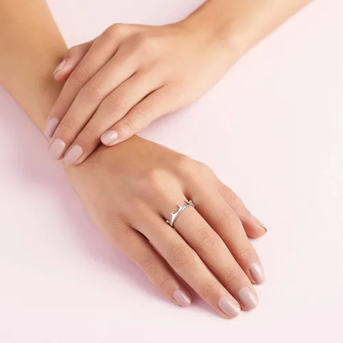 Vista 6 de PANDORA Anillo de plata de ley con corona pulida, Metal, no aplica