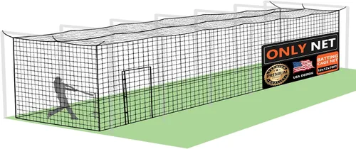 Vista 11 de ORIENGEAR Baseball Batting Cage Nets, ONLY NET, 70'L/55'L/35'L/20'L Baseball and Softball Cage Netting, 1.88" #45 Mesh, Professional Fully Enclosed