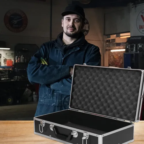 Vista 8 de Caja Caja de herramientas Contenedor de instrumentos Caja de almacenamiento multifunción Estuche de herramientas portátil Estuche de equipo Estuche