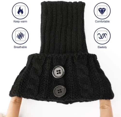 Vista 3 de PHOGARY 4 pares de calcetines de invierno cálidos para botas para mujer, calcetines de punto de ganchillo para botas para niñas, calentadores