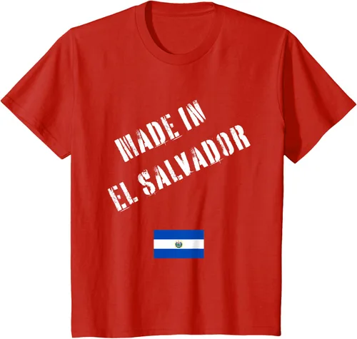 Vista 3 de Camiseta divertida Made in El Salvador con bandera