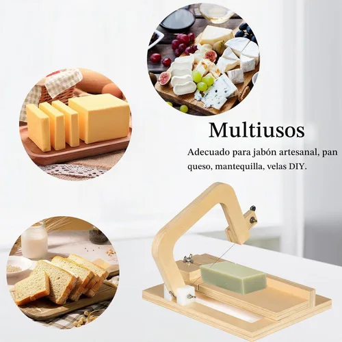 Vista 7 de Cortador de jabón profesional con alambre, herramienta de corte de madera ajustable, cortador de jabón para bricolaje, queso, mantequilla, pasteles