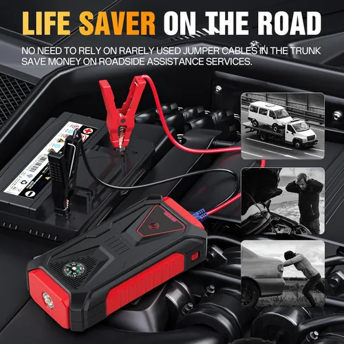 Vista 3 de TM26 5000A Arrancador de salto para coche, batería portátil de 12 V