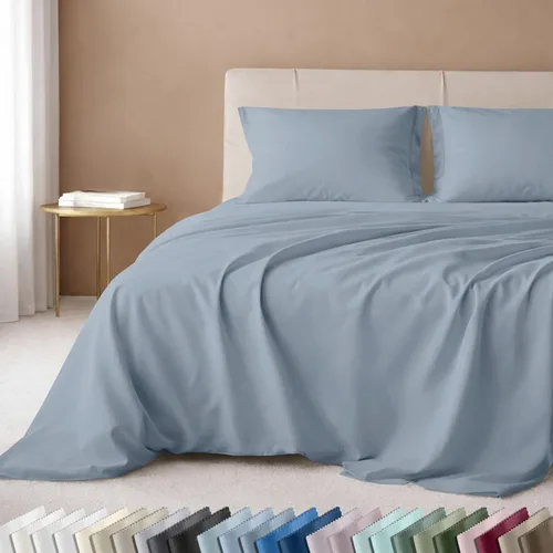 Vista 60 de California Design Den Juego de sábanas de lujo tamaño King - 100% algodón, 600 número de hilos, sábanas King de bolsillo profundo, ropa de cama