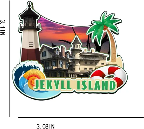 Vista 3 de Jekyll Island Georgia USA - Imán de madera para nevera, monumentos 3D, recuerdos coleccionables, decoración hecha a mano -2664