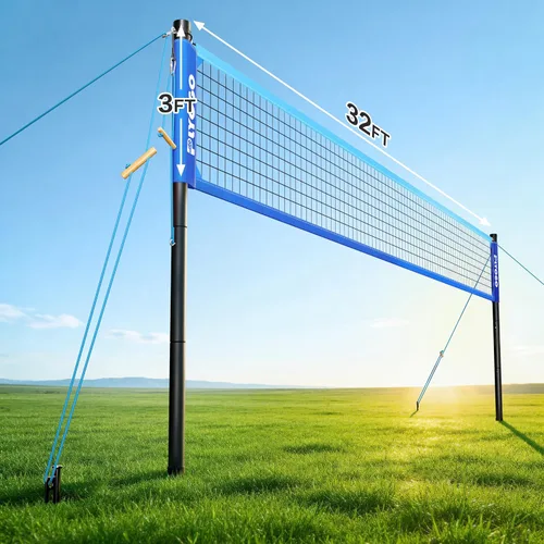 Vista 7 de Heavy Duty Volleyball Net for Backyard&Outdoor,Anti-Sag Design Azul