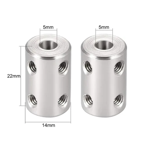 Vista 2 de TA-VIGOR Tornillo de acoplamiento de eje de 0.197 in a 0.197 in, D14 mm x L22 mm de diámetro de acero inoxidable rígido acoplador de eje conector