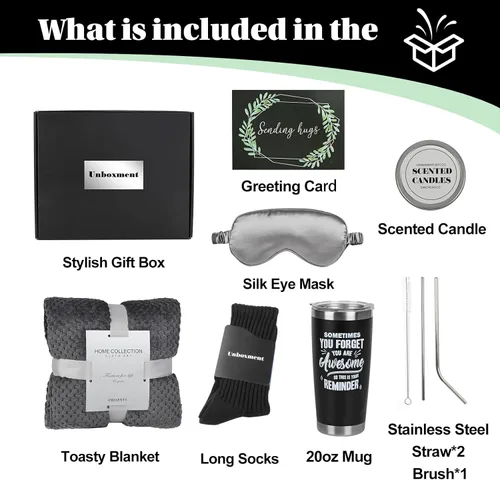 Vista 2 de Paquete de cuidados para hombres amigo enfermo, cesta de regalos que te mejores pronto para hombre, sentirse mejor después de cirugía recuperación