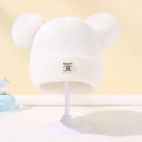 Vista 3 de Gorro de cola de caballo con agujero para mujer, regalo de calcetín de Navidad, gorro de punto de invierno para adolescentes y niñas