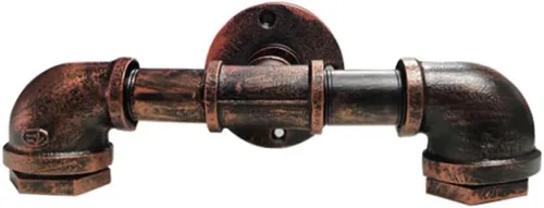 Vista 6 de Lámpara de pared de tubo de agua de 2 luces, estilo retro, industrial, para montaje en pared, lámpara de pared de metal Steampunk, estilo vintage