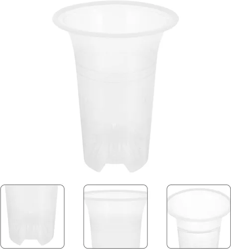 Vista 8 de DOITOOL 5 macetas de plástico transparente para orquídeas, macetas con agujeros, transpirables, altas, para interiores y exteriores, plantas