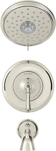 Vista 2 de American Standard TU052508.013 Delancey - Kit de molduras para bañera y ducha con cartucho para ahorrar agua, níquel pulido