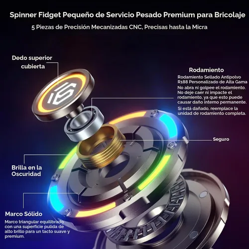 Vista 4 de INNÔPLUS Fidget Spinner, Juguetes Fidget para Adultos, Juguetes Fidget para 8 Años en Adelante, Juguetes TDAH Alivio del Estrés Regalos Gadgets