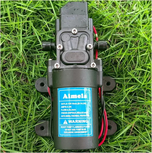 Vista 7 de Bomba de agua dulce de 12 V CC con 2 abrazaderas de manguera, bomba pulverizadora autocebante con interruptor de presión, diafragmas de bomba