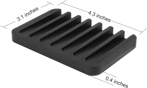 Vista 3 de Anwenk - Jabonera de silicona flexible para ducha, baño/cocina/encimera, mantiene las barras de jabón limpias en seco, fácil limpieza, color negro