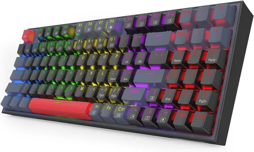 Vista 9 de Redragon Teclado mecánico, teclado para juegos con cable con 94 teclas, edición macro programable, almohadilla numérica, diseño compacto