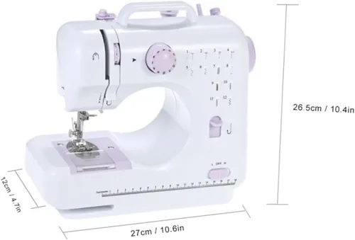 Vista 6 de COHEALI Máquina de coser con brazo de doble hilo Mini Overlock fácil de usar para proyectos domésticos y principiantes