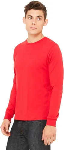 Vista 3 de Canvas Men's - Camiseta de manga larga 100% algodón de 4.2 onzas, modelo Filmore 3501para hombre, 3501, M, Rojo