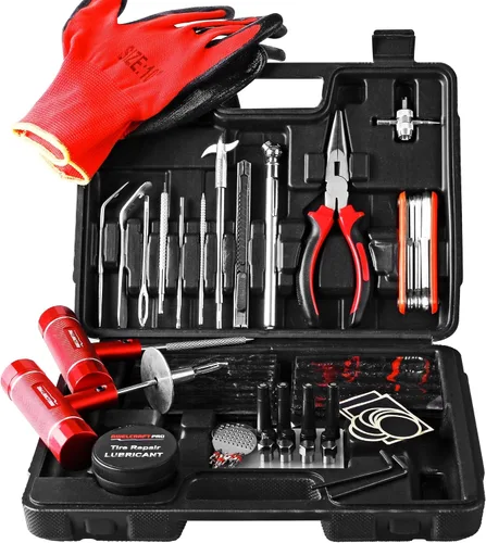 Vista 9 de AWELCRAFT Kit económico de reparación de neumáticos para fijar pinchazos y tapar planos, paquete de 10 piezas, ideal para automóviles, camiones