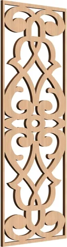 Vista 123 de 9 3/8"W x 24 3/8"H x 1/4"T Bellaire Decorativos Paneles de pared de madera calado, abedul