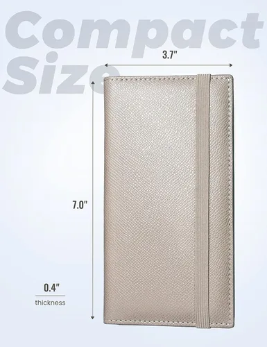 Vista 73 de Yarnic Funda para chequera personal, soporte para chequera con soporte para bolígrafo y divisor de plástico transparente integrado para cheques Rosa